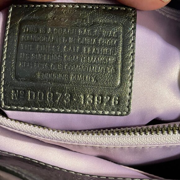 Coach Patent Leather Garnet Turnlock Satchel in Pewter (Style No. 13926) - Picture 10 of 14